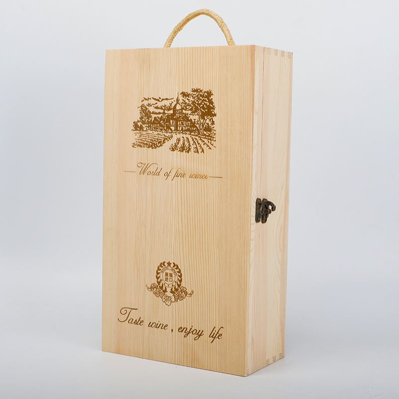 山东双支装实木红酒盒